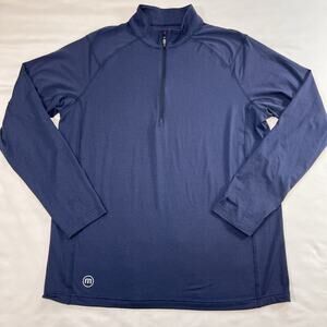 Travis Mathew 1/4 Zip Pullover Men's Size Navy Blue Performance LEXUS on Sleeve